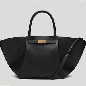 Demellier the Midi New York Black Leather Bag